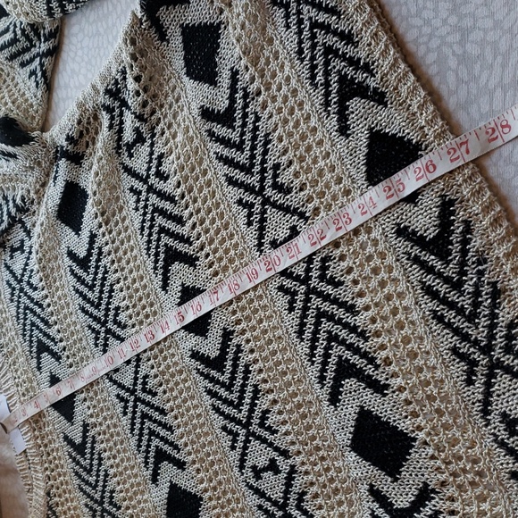 Ruby Rd. Cream, Black, and Gold Metallic Pointelle Knit Sweater - NWT - Picture 13 of 14